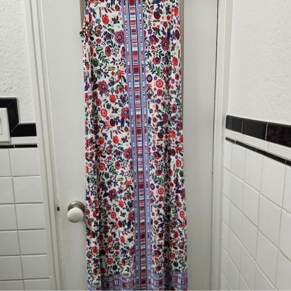 C. Wonder Floral Maxi Dress - Red, Blue, Green